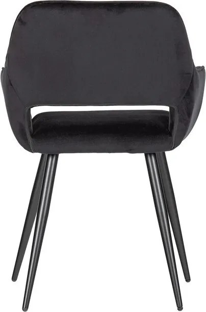 Fekete kárpitozott karfás étkezőfotel szett 2 db-os Jelle – WOOOD
