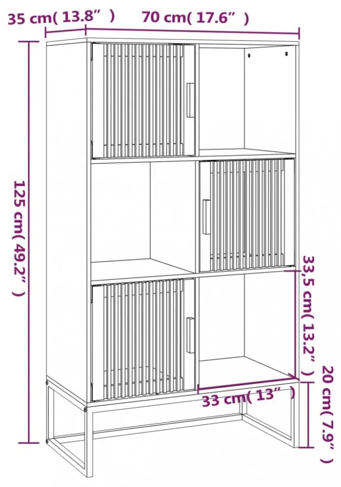 fekete szerelt fa magasszekrény 70 x 35 x 125 cm