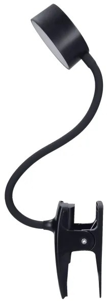 Solight WO3001-B-LED Dimmelhető flexibilis lámpa klipsszel LED/2W/5V 3000/4000/6500K fekete