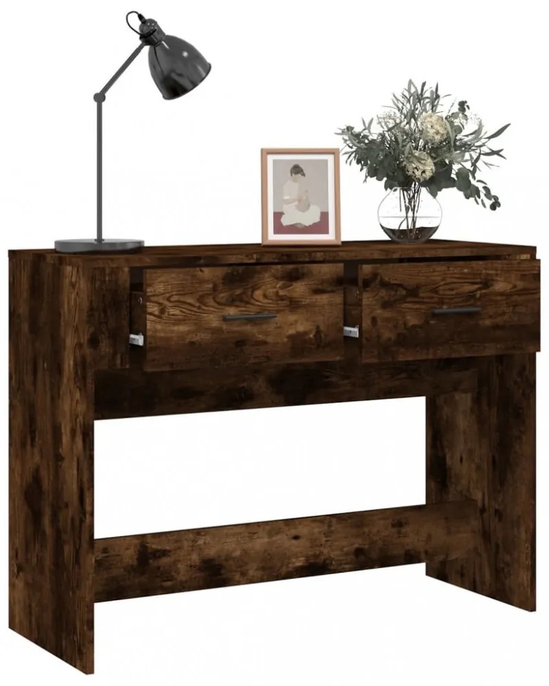 füstös tölgy színű szerelt fa tálalóasztal 100 x 39 x 75 cm