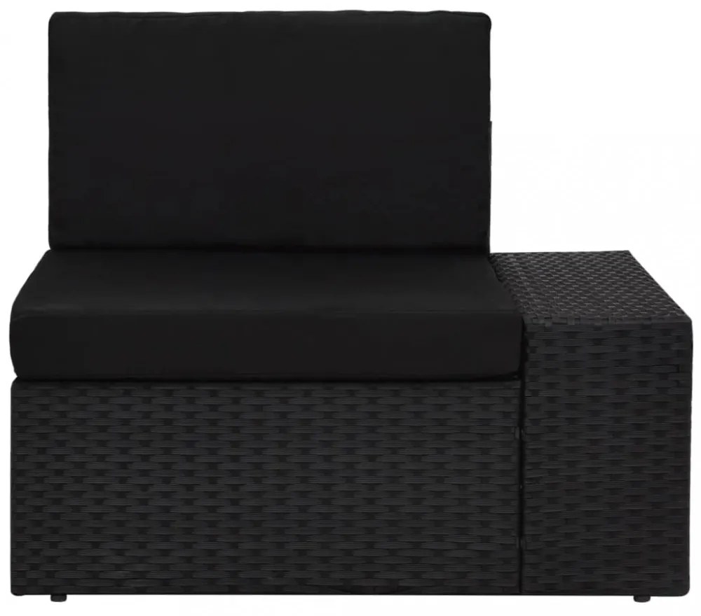 3 részes fekete polyrattan kerti ülőgarnitúra