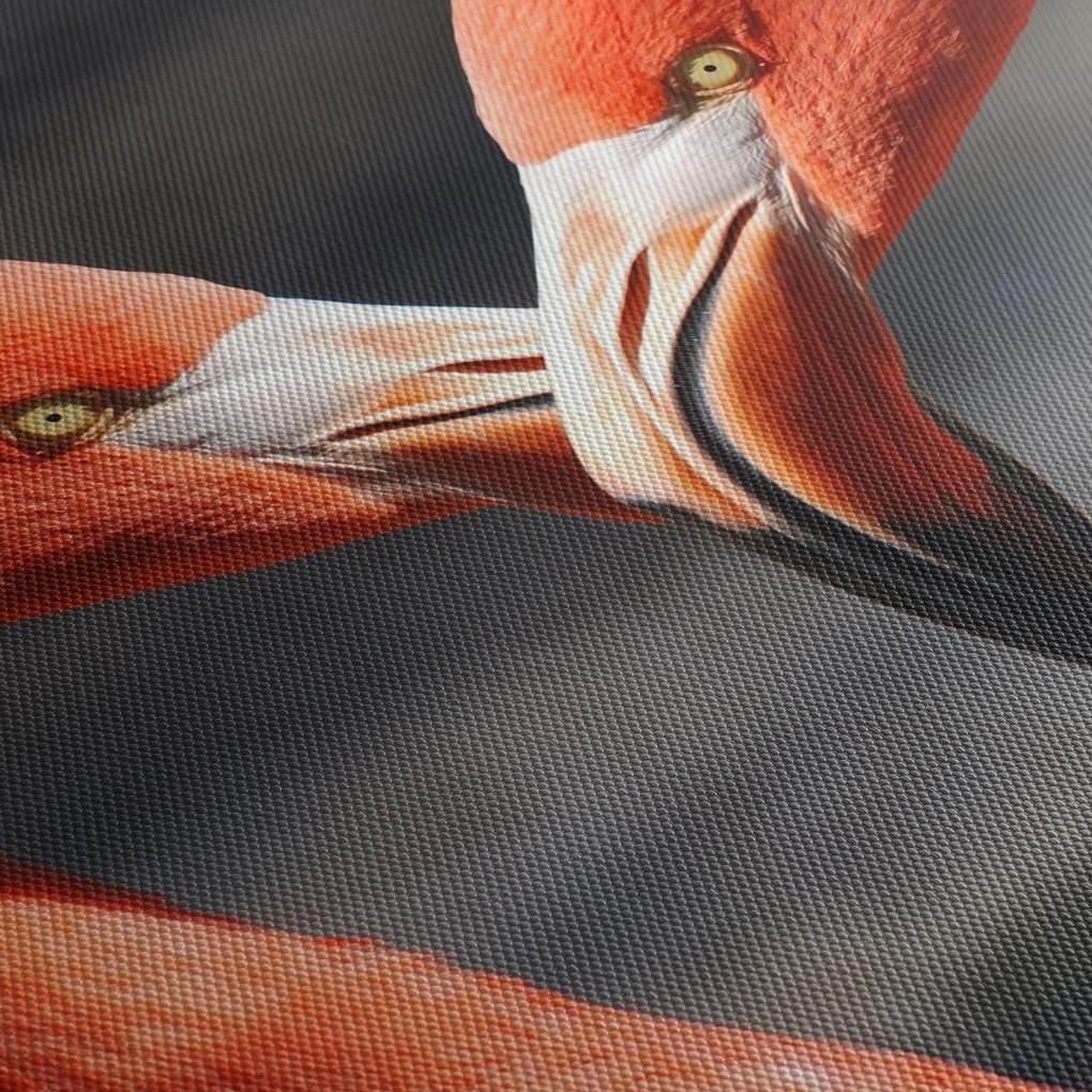 Két szerelmes flamingó képe (órával) (90x30 cm)