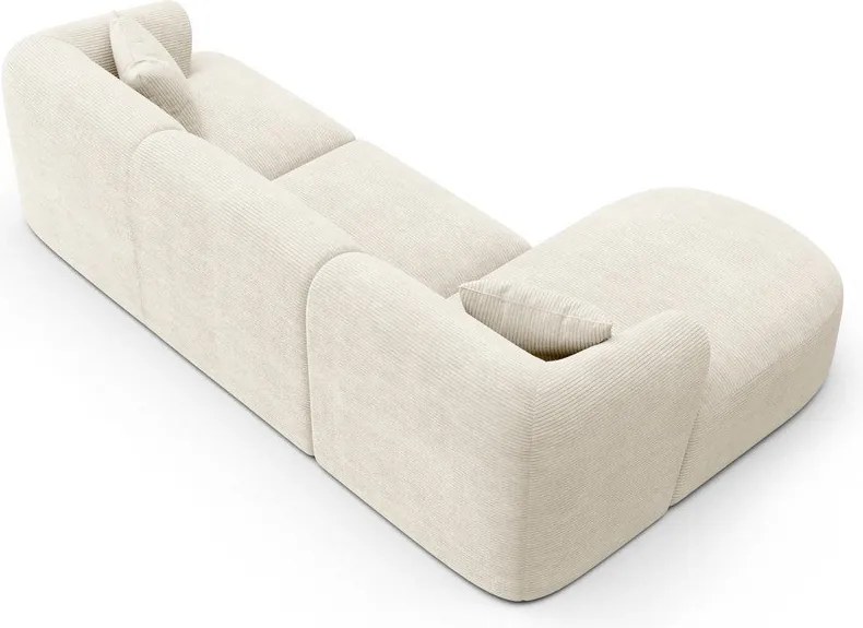 Bézs kordbársony sarokkanapé (bal oldali-heverő résszel) Campi – Cosmopolitan Design