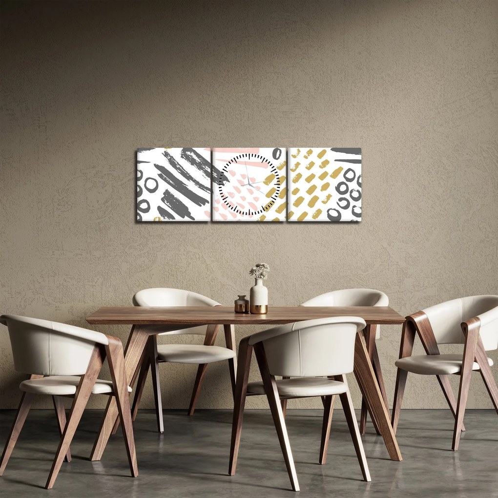 Kép - Absztrakt stroke-ok (órával) (90x30 cm)
