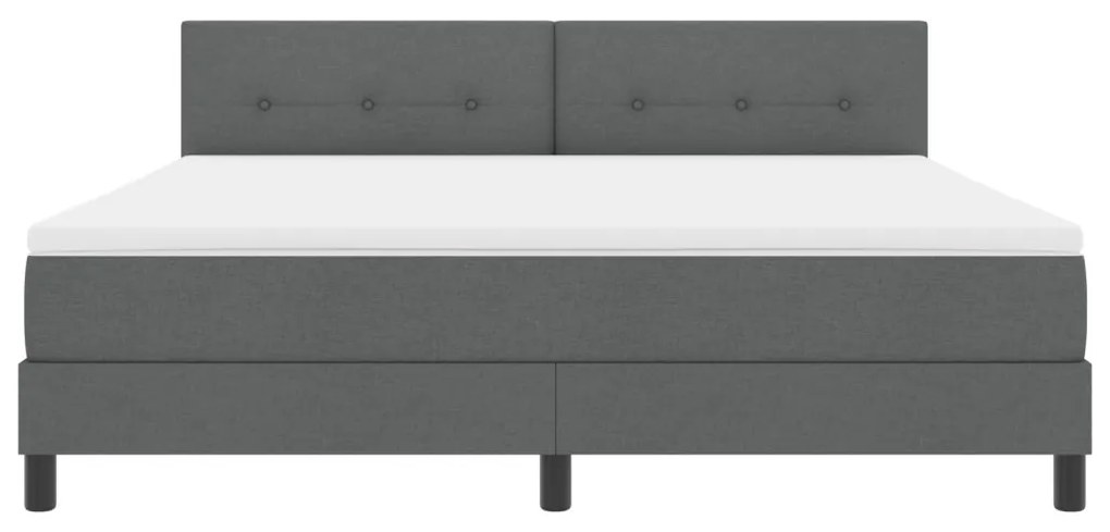 Box Spring Ágy Matrac & LED Sötétszürke 180x200 cm Szövet