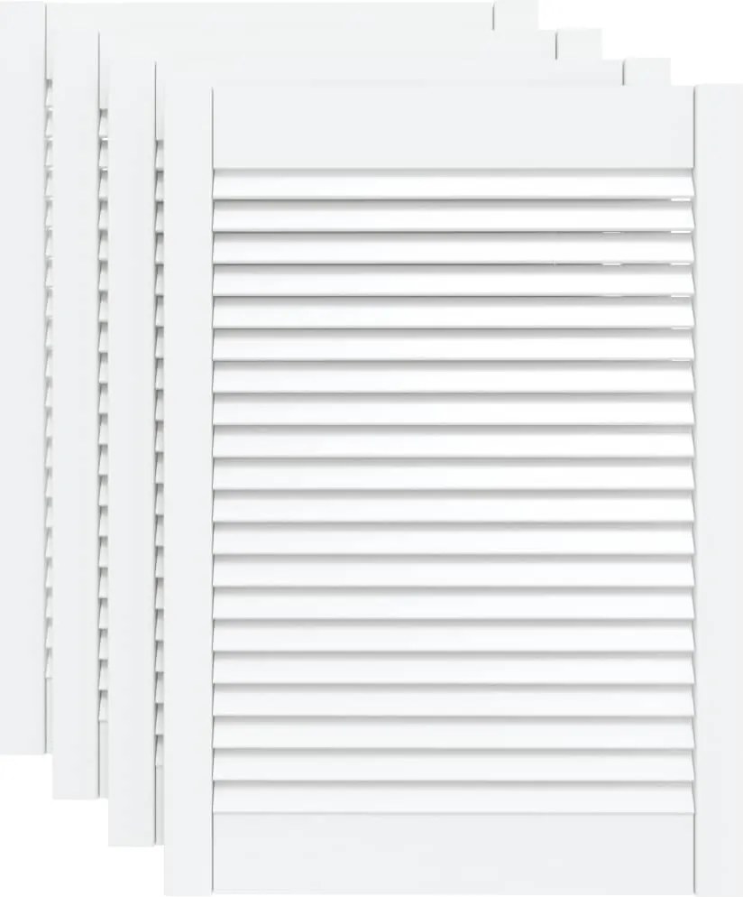 vidaXL 4 db fehér tömör fenyőfa lamellás szekrényajtó 69 x 49,4 cm