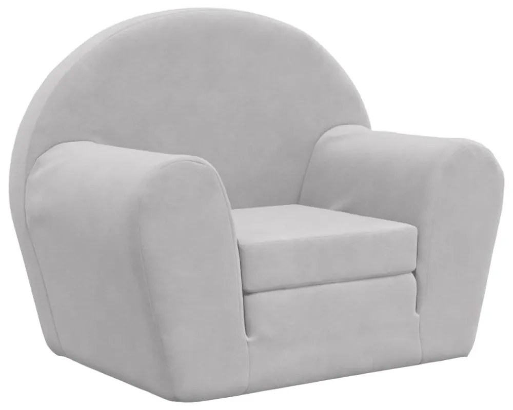 világosszürke puha plüss gyerek kanapéágy