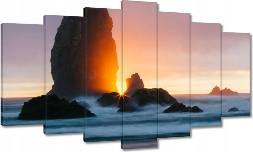 Képek 140x80 Sziklák Tenger Naplemente