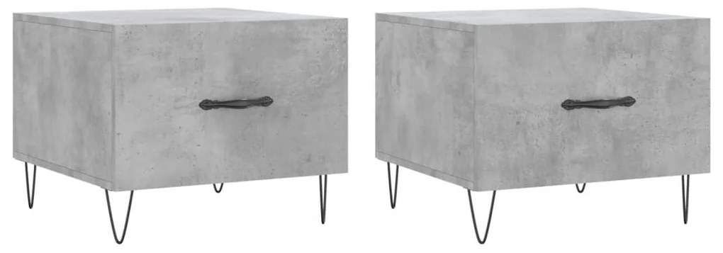 2 db betonszürke szerelt fa dohányzóasztal 50 x 50 x 40 cm
