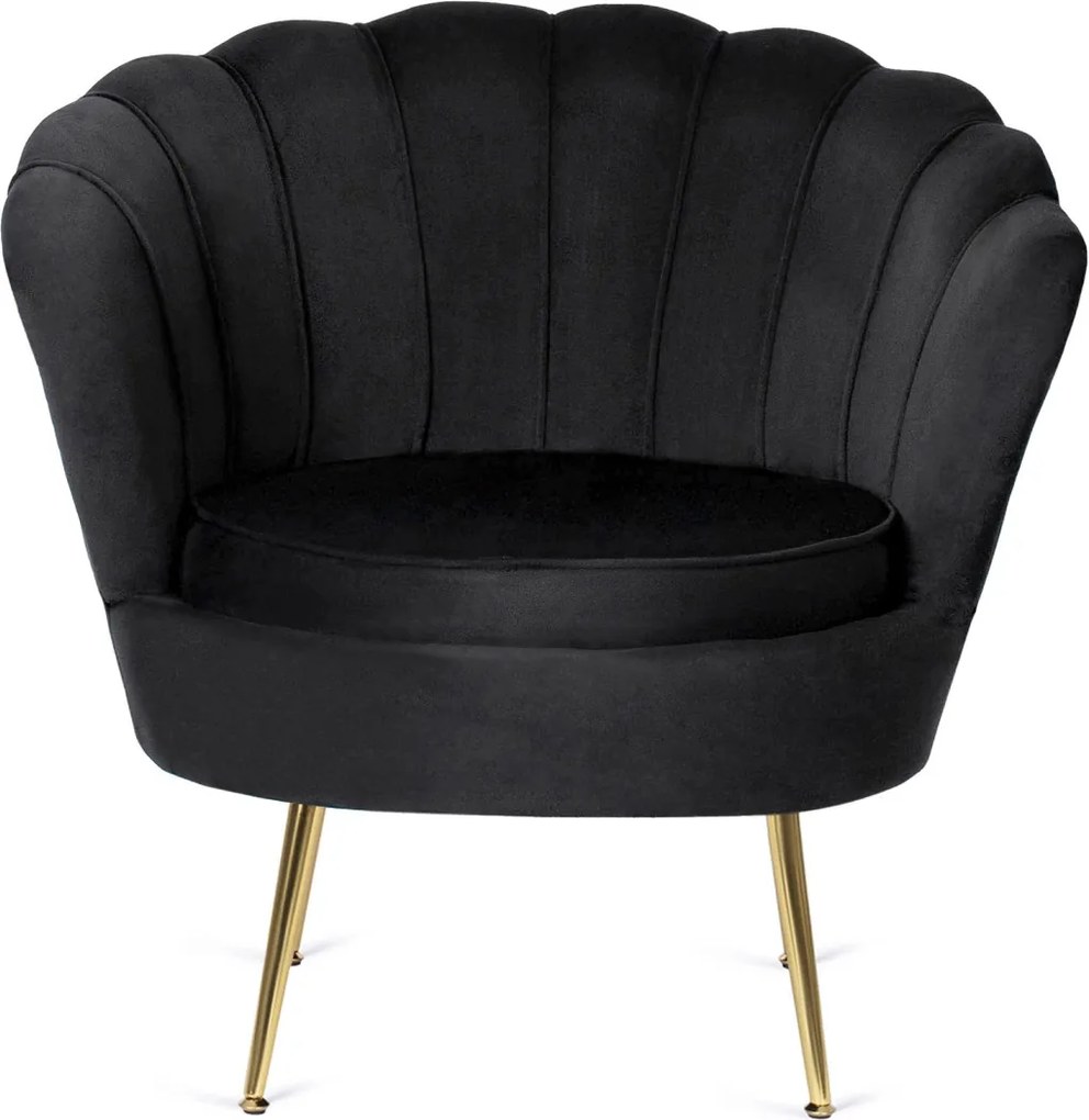 Fotel lábtartóval, fekete színben, velúr kárpittal GRAND