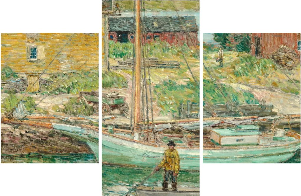 Kép - Childe Hassam, Oyster Sloop, Cos Cob, reprodukciók (90x60 cm)