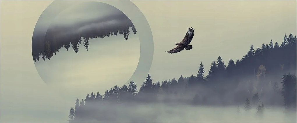 Flizelin tapéta Divatos 3D fali ragasztó Erdei tájkép 250x104 ragasztó