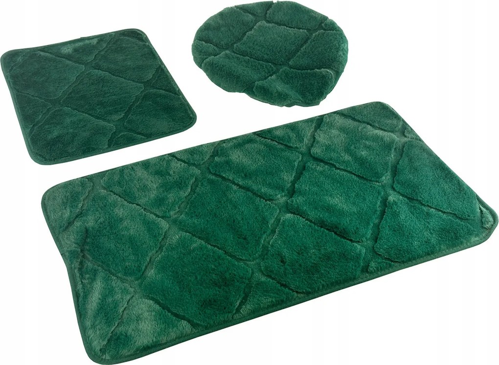 Fürdőszobaszőnyegek Muna Zöld Csúszásgátló járdák Szett 3 részes