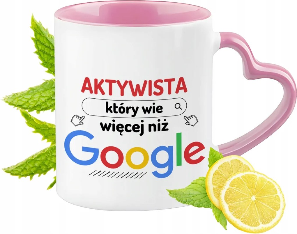 Aktivista Bögre Rózsaszín Szív Alakú Füllel Kávé Ajándék