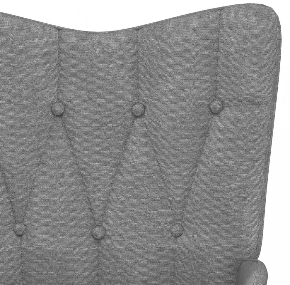 vidaXL sötétszürke szövet hintaszék lábtartóval