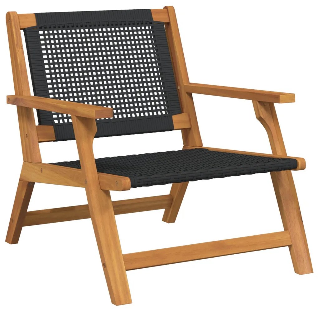 Kerti székek 2 db fekete 76x67x73,5 cm tömör akácfából