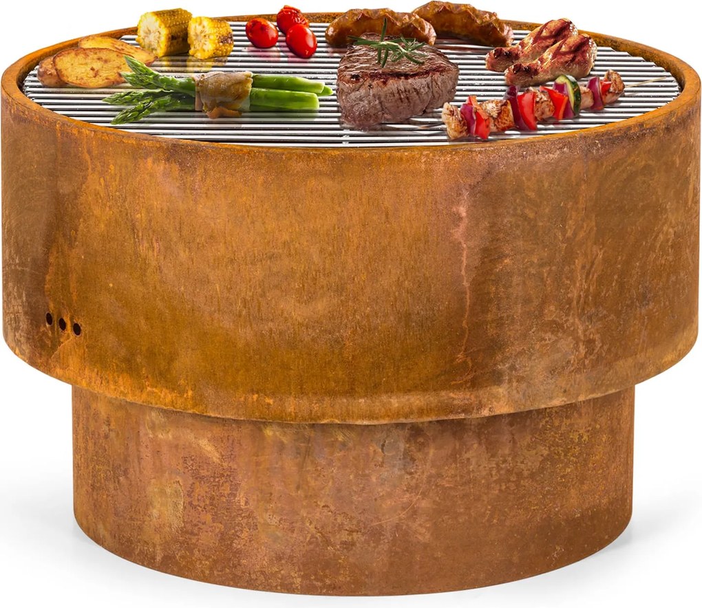 Blumfeldt Pompeji Rust, tűzrakóhely és grill, Ø 60cm, acél