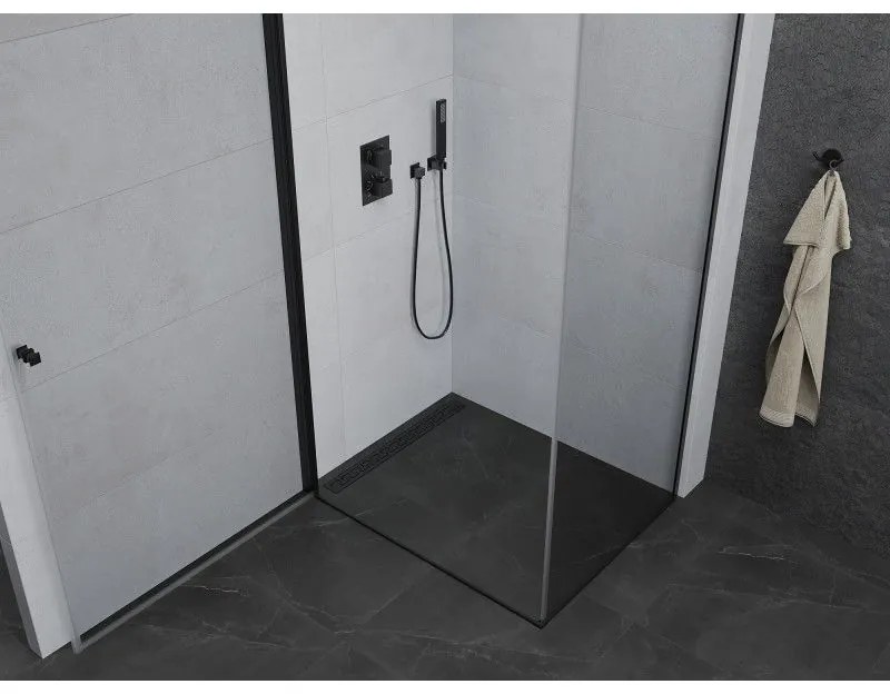 Mexen Pretoria, zuhanykabin 100 (ajtó) x 110 (fal) cm, 6mm átlátszó üveg, fekete profil, 852-100-110-70-00