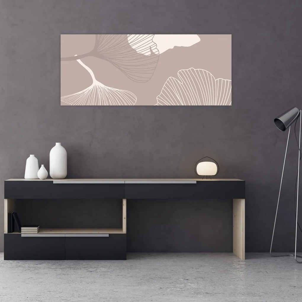 Kép - Bézs színű levelek N⁰1 (120x50 cm)
