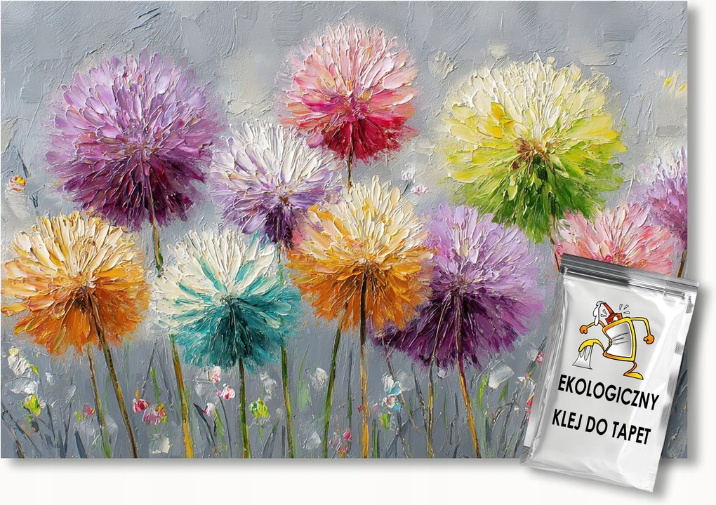 Fotótapéta Flizelina Kert Rét Színes Virágok Pitypang 400x280 ragasztó