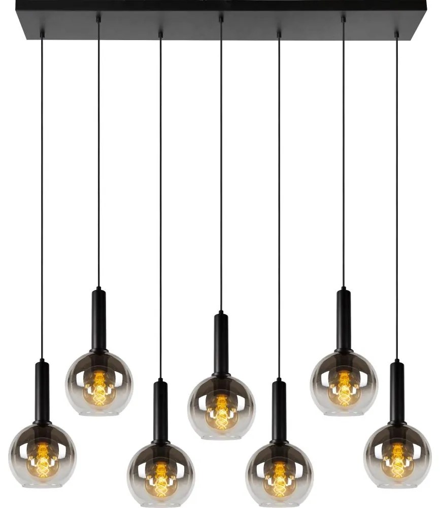 Lucide 45402/07/30 - Csillár zsinóron MARIUS 7xE27/40W/230V fekete