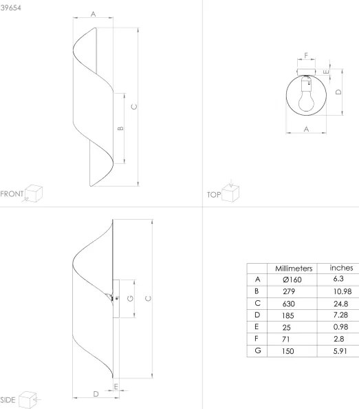 Eglo 39654 - Fali lámpa JABALOYAS 1xE27/40W/230V