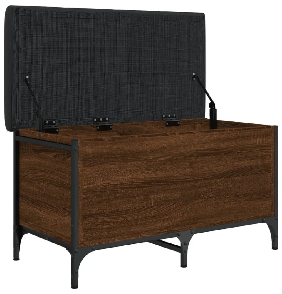 barna tölgy színű szerelt fa tárolópad 82 x 42 x 45 cm