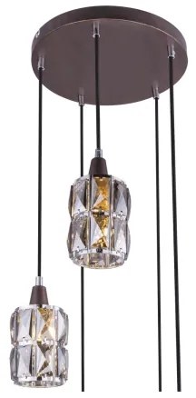 Globo 15761-5 - Kristály csillár zsinóron WOLLI 5xE14/40W/230V