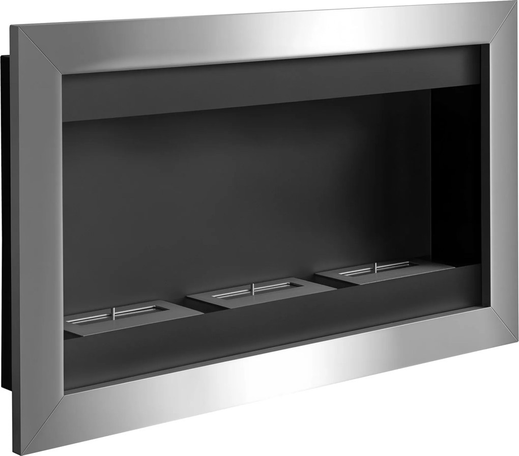 HOMCOM Fali Bioetanol Kandalló 3 Rozsdamentes Acél Égővel 110 x 63 x 16 cm | Aosom