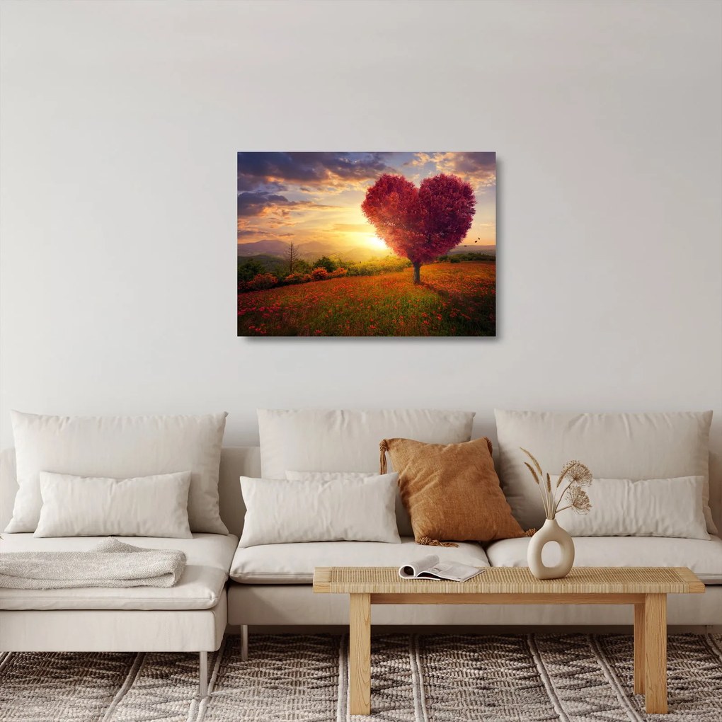 A szív alakú fa képe (üvegen) (70x50 cm)