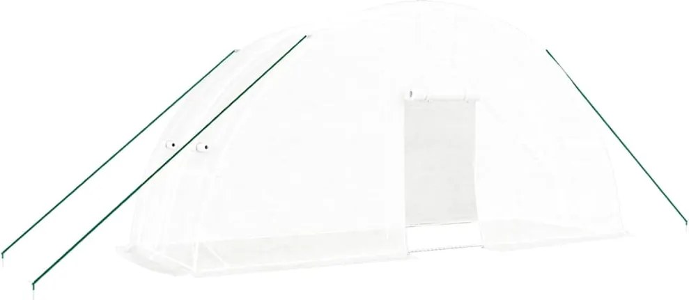 vidaXL fehér acélvázas melegház 12 m² 6 x 2 x 2,85 m