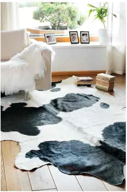 Fekete szőrme szőnyeg 170x160 cm - Narma