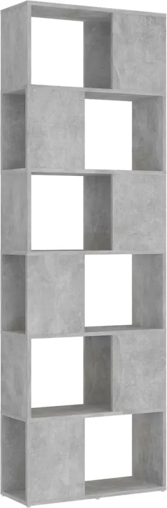vidaXL betonszürke szerelt fa térelválasztó könyvszekrény 60x24x186 cm