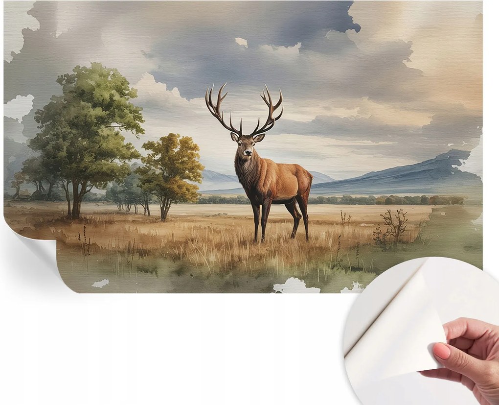 Divatos öntapadós fali tapéta Fenséges szarvas 416x254 cm