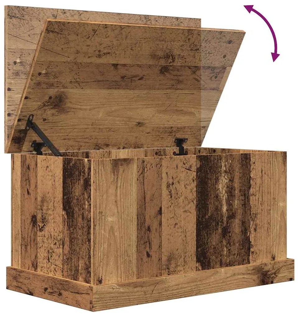 antik fa színű szerelt fa tárolódoboz 70 x 40 x 38 cm