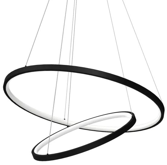 LED Csillár zsinóron HOOP LED/51W/230V átm. 60 cm 4000K fekete