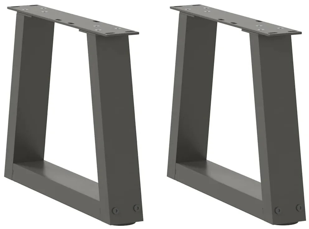2 db antracitszürke, V-alakú acél dohányzóasztal láb 40 x (30-31,3) cm