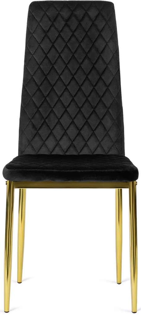 Elegáns Bársony Étkezőszék Fekete/Arany Színben. GAVI