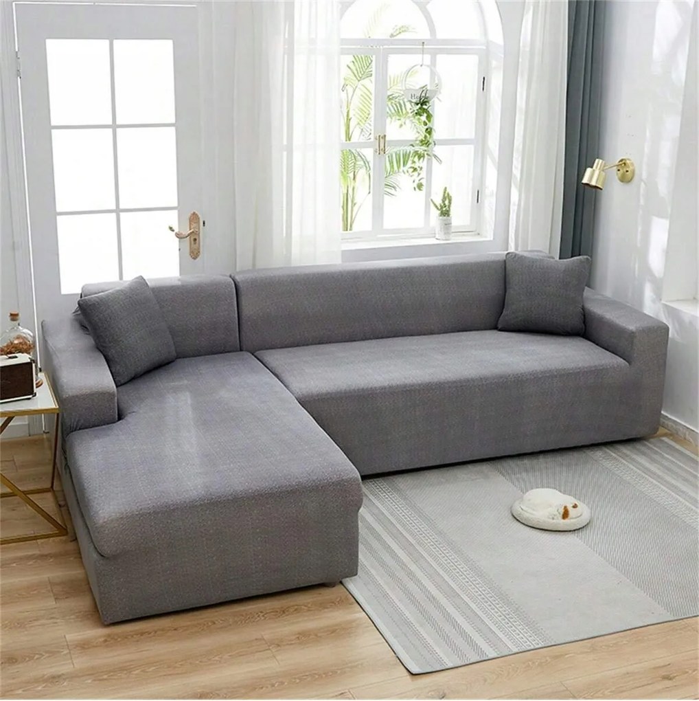 1DB Kanapé Ágytakaró Huzat Szürke Sima Párnahuzat Shein M