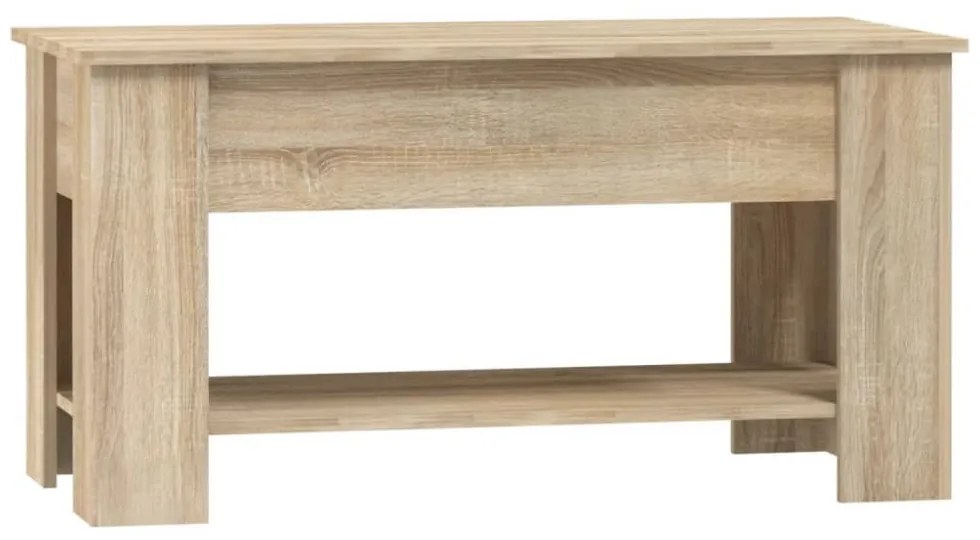 sonoma tölgy színű szerelt fa dohányzóasztal 101 x 49 x 52 cm