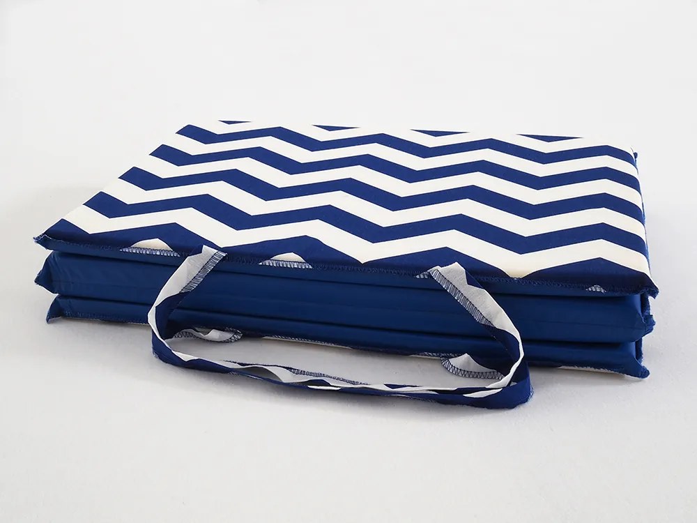 Napozószivacs HULLÁM 137x49 cm, kék-fehér