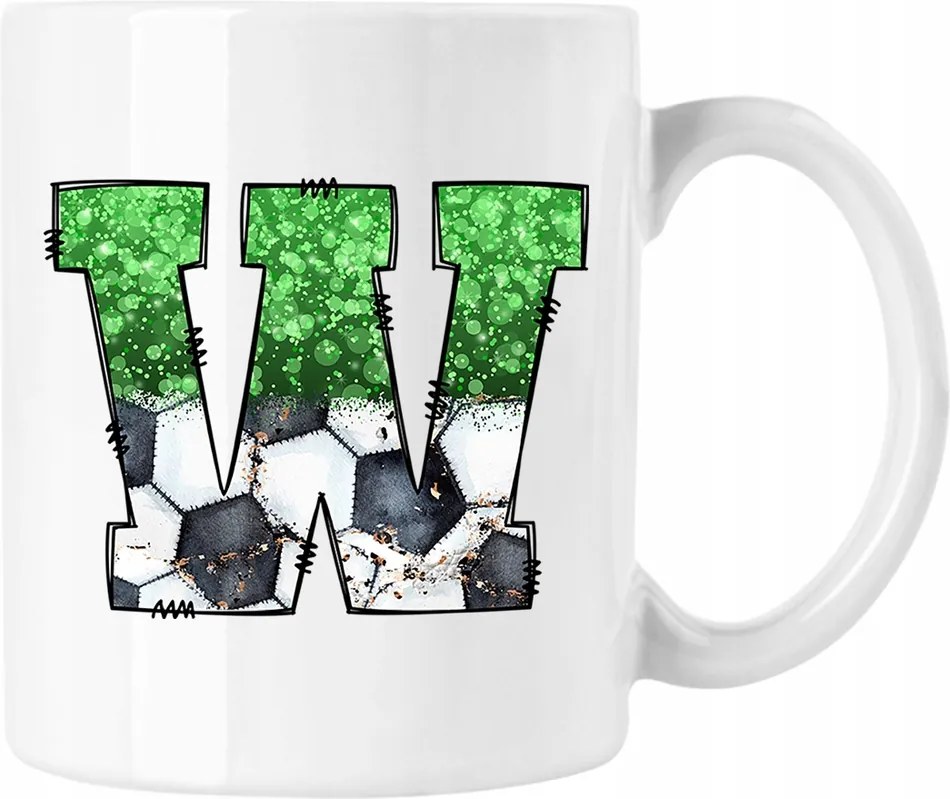 Bögre Labda Ábécé betű W 15 Fehér 330ml