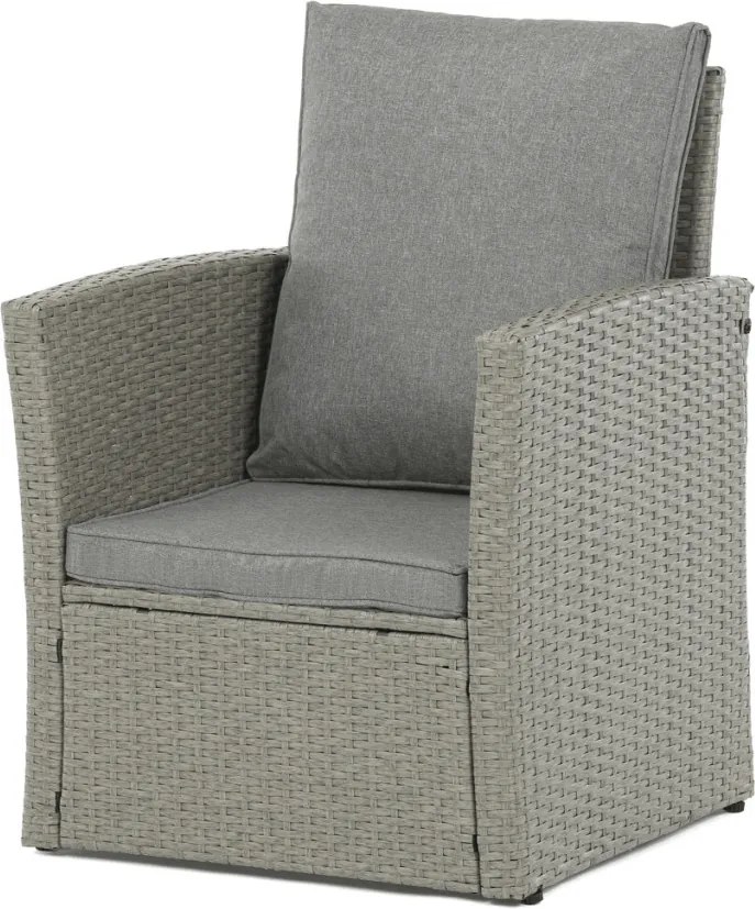 Kerti ülőgarnitúra, polyrattan, szürke, GREY