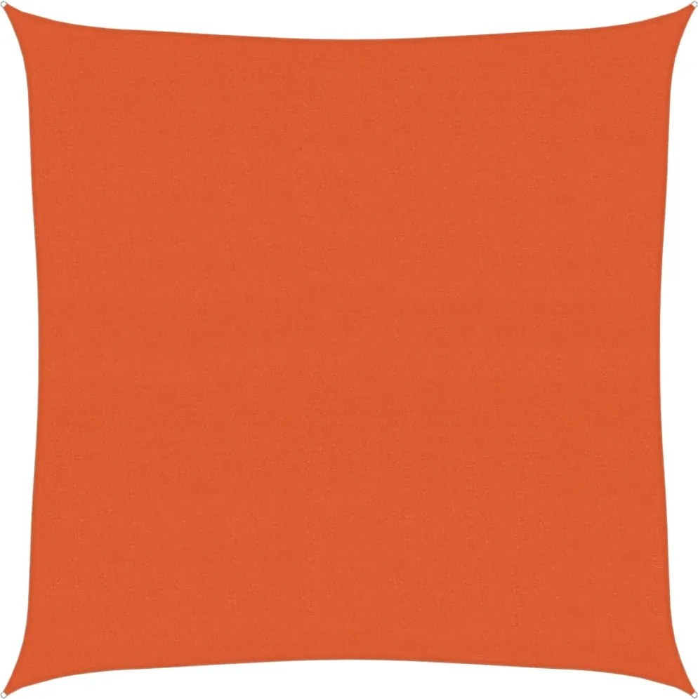 vidaXL narancssárga négyzet alakú HDPE napvitorla 160 g/m² 7x7 m