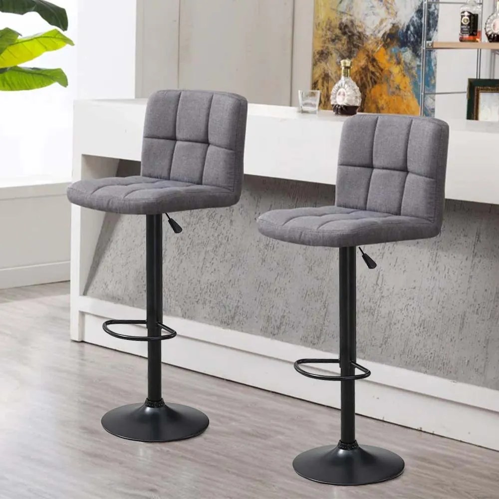 Szövet borítású bárszék 2 db, több színben-világos szürke