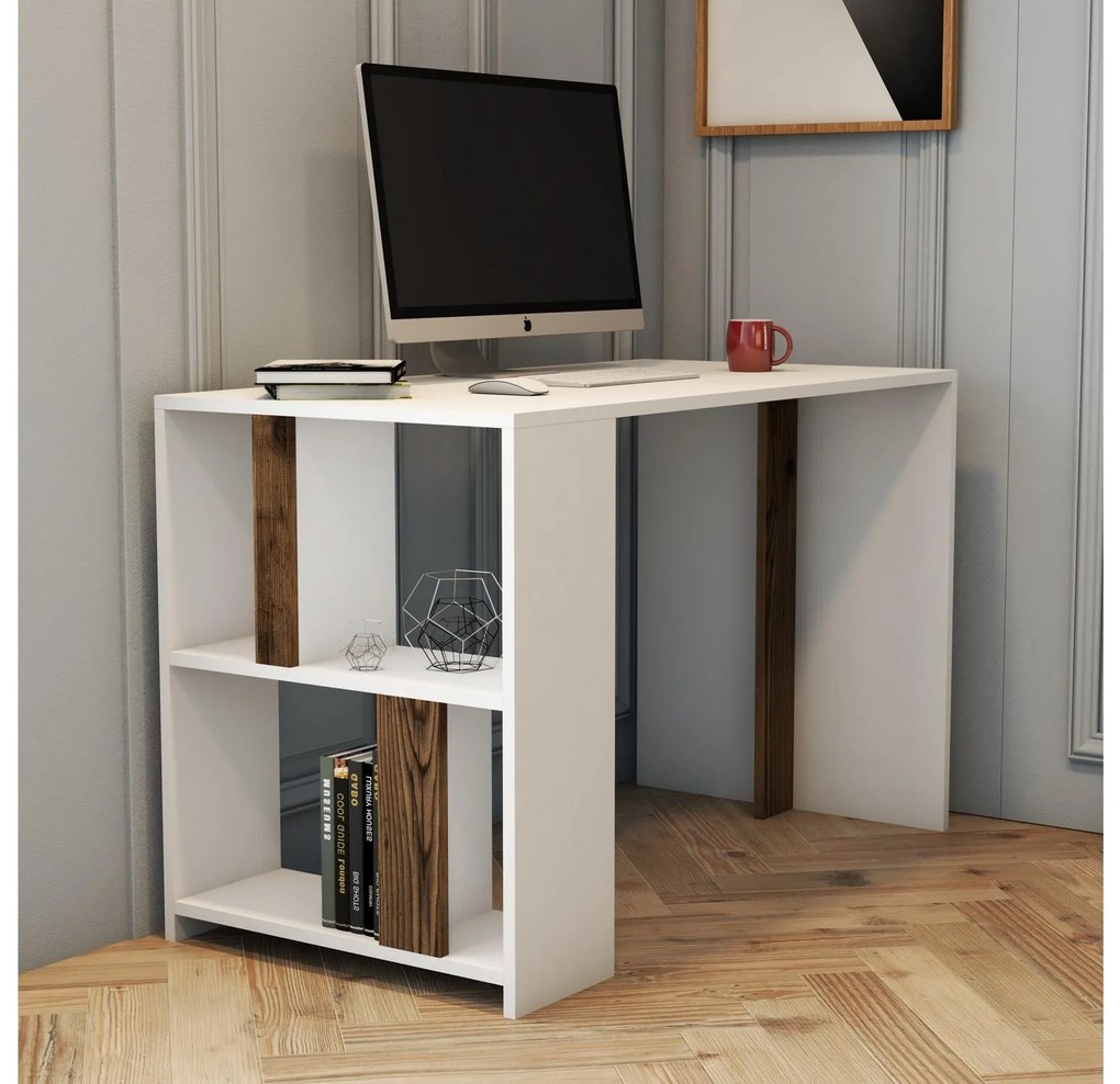 PC asztal Limba (fehér + dió). 1088795