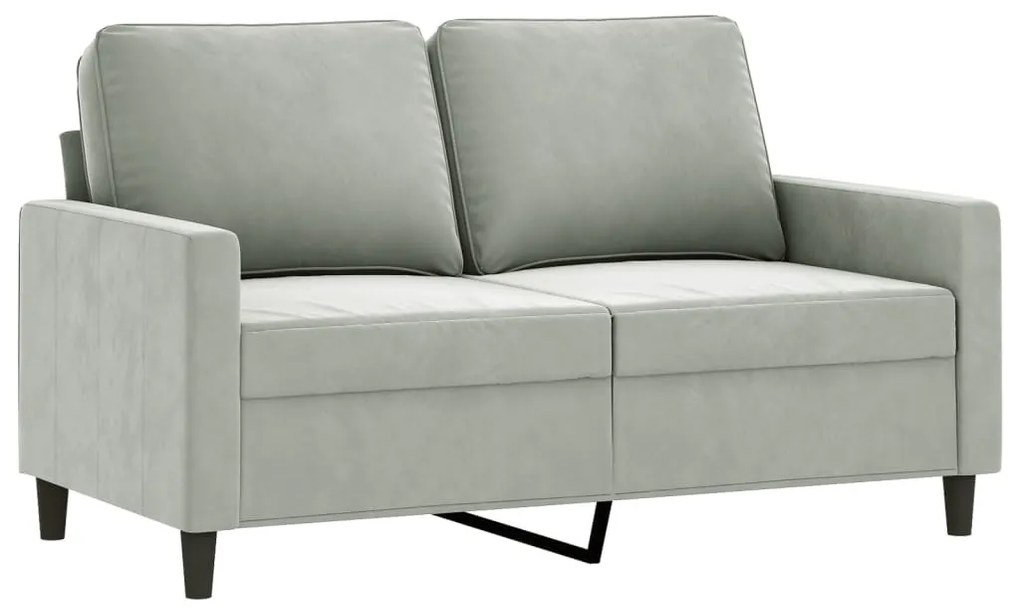 kétszemélyes világosszürke bársony kanapé 120 cm