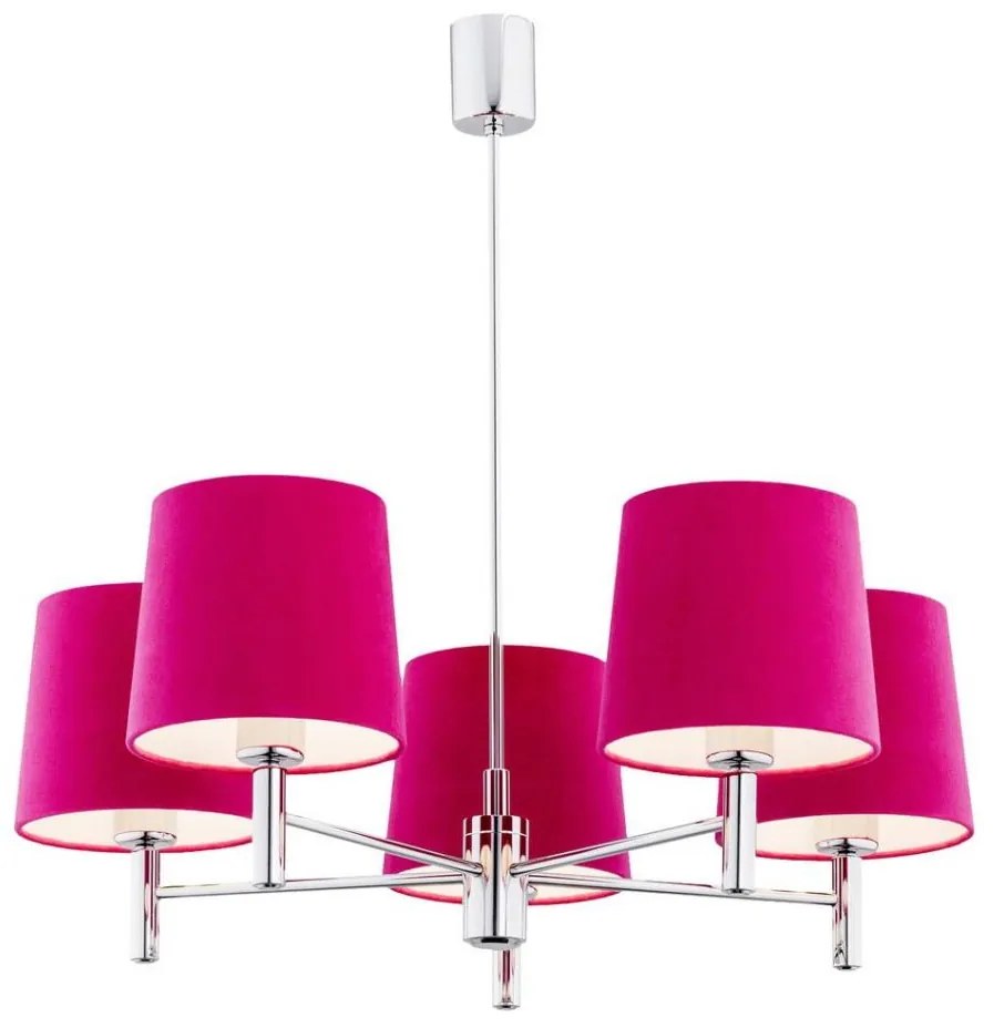 Argon 2075 - BOLZANO függeszték 5xE27/15W/230V rózsaszín