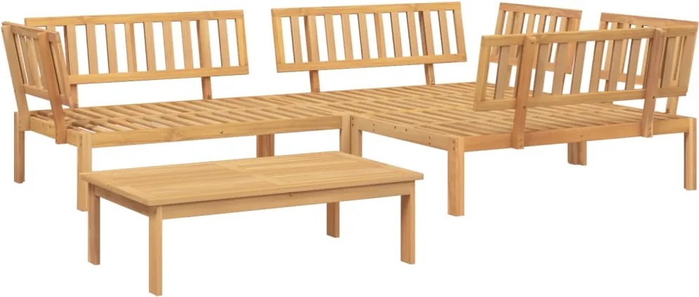 vidaXL 4 részes tömör akácfa kerti raklap ülőgarnitúra