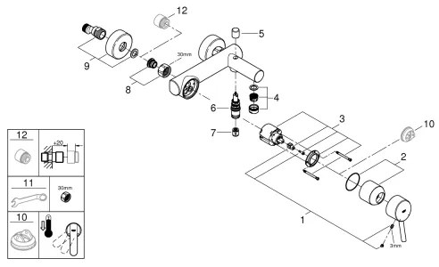 GROHE 32211001 - CONCETTO DN 15 kádcsaptelep, fényes króm